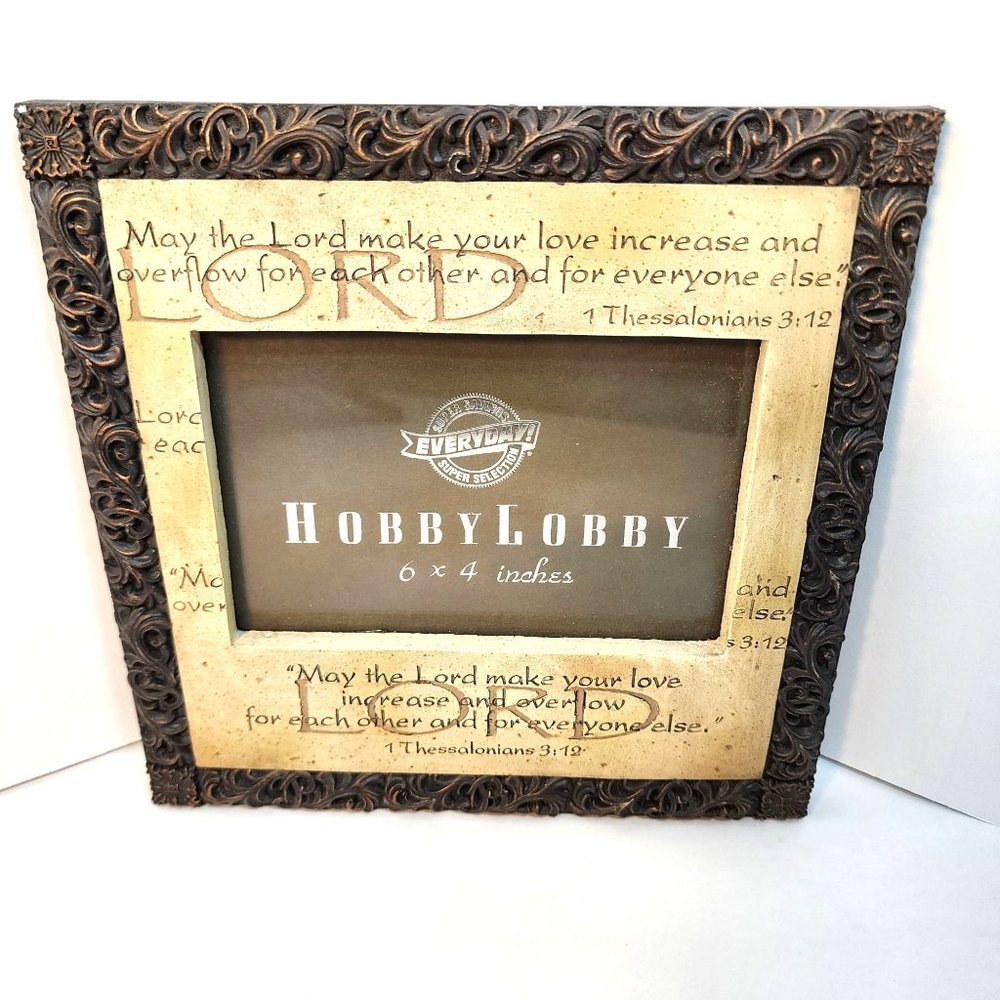 1 Thessalonians 3:12 Scripture Carved Bronze & Wood 6x4 Picture Frame